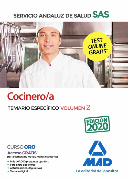 COCINERO/A SERVICIO ANDALUZ SALUD SAS. TEMARIO ESPECÍFICO VOL 2