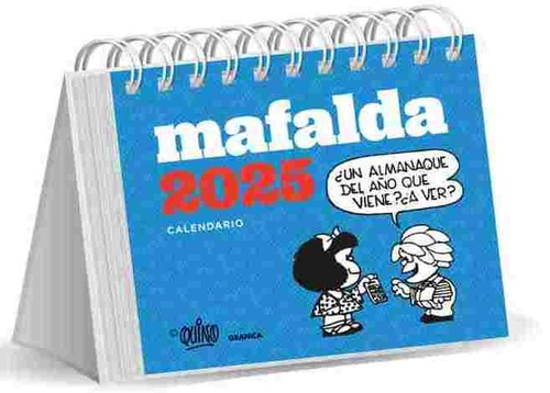 TACO CALENDARIO MAFALDA TURQUESA 2025. ESCRITORIO ESPIRAL