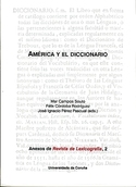AMERICA Y EL DICCIONARIO. ANEXO 2, REVISTA DE LEXICOGRAFIA