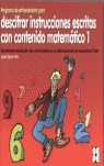 PROGRAMA ENTRENAMIENTO DESCIFRAR INSTRUCCIONES ESCRITAS CON CONTENIDO MATEMATICO I